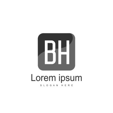 Mektup Logo Bh şablon vektör tasarımı