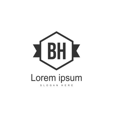 Mektup Logo Bh şablon vektör tasarımı