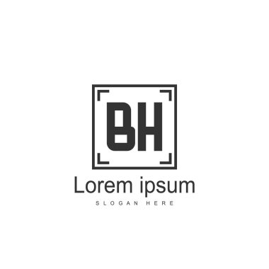 Mektup Logo Bh şablon vektör tasarımı