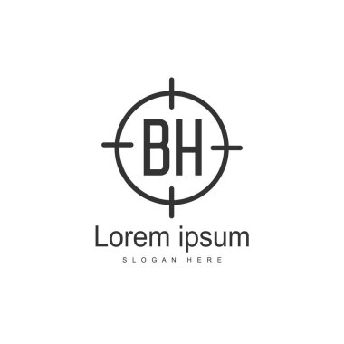 Mektup Logo Bh şablon vektör tasarımı