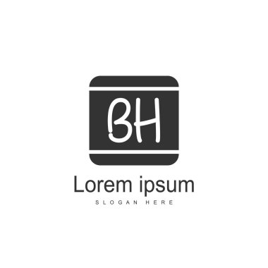 Mektup Logo Bh şablon vektör tasarımı