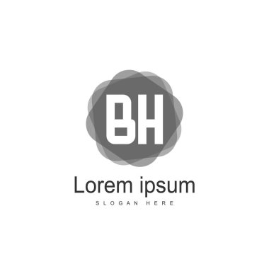 Mektup Logo Bh şablon vektör tasarımı