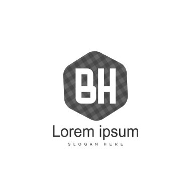 Mektup Logo Bh şablon vektör tasarımı