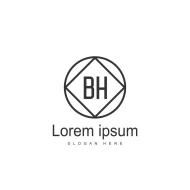 Mektup Logo Bh şablon vektör tasarımı