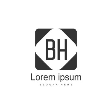 Mektup Logo Bh şablon vektör tasarımı
