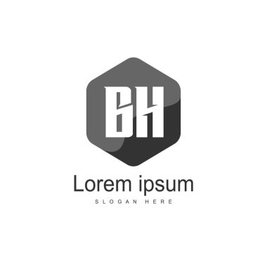 Mektup Logo Bh şablon vektör tasarımı