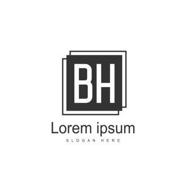 Mektup Logo Bh şablon vektör tasarımı