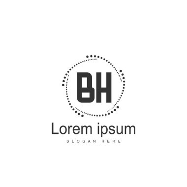 Mektup Logo Bh şablon vektör tasarımı