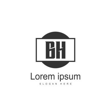 Mektup Logo Bh şablon vektör tasarımı