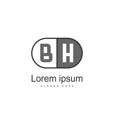 Mektup Logo Bh şablon vektör tasarımı