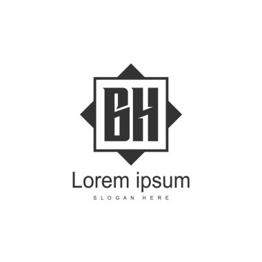 Mektup Logo Bh şablon vektör tasarımı