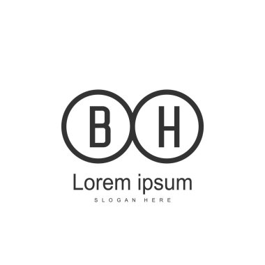 Mektup Logo Bh şablon vektör tasarımı