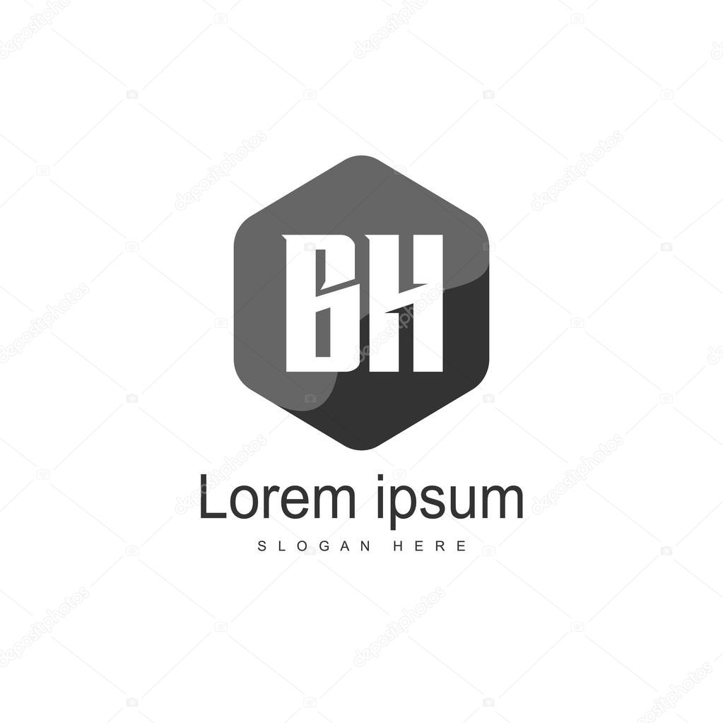 Letter Logo BH Template Vector Design