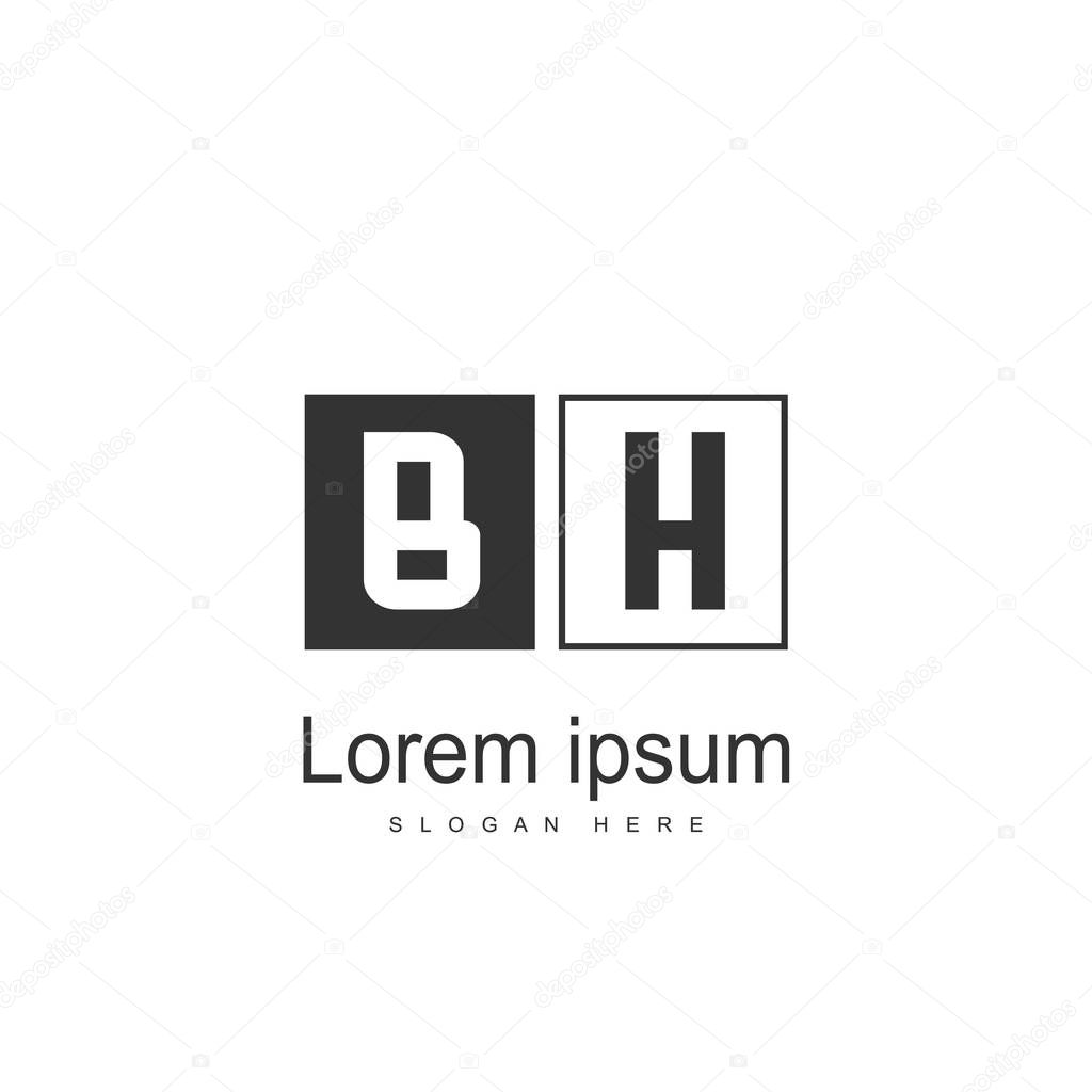 Letter Logo BH Template Vector Design