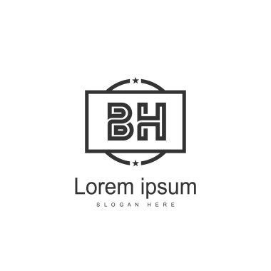 Mektup Logo Bh şablon vektör tasarımı