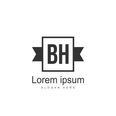 Mektup Logo Bh şablon vektör tasarımı