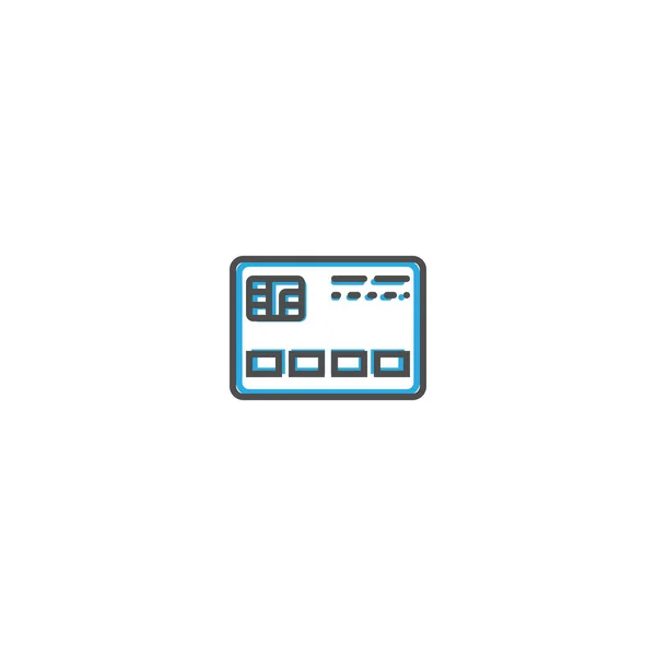 Creditcard pictogram lijn ontwerp. Zakelijke pictogram vectorillustratie — Stockvector