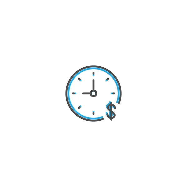 Tijd is geld pictogram lijn ontwerp. Zakelijke pictogram vectorillustratie — Stockvector