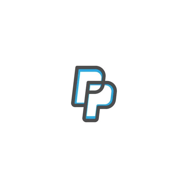 Paypal Icon Line Design. E Commercio icona vettoriale illustrazione — Vettoriale Stock