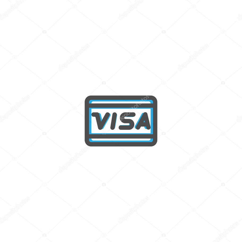 Visa Icon Line Design. E Commerce icon vector illustration design