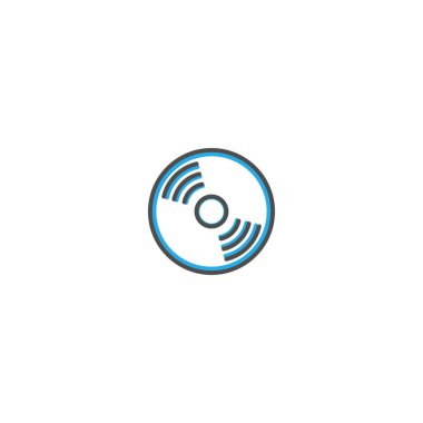 CD'den simgesi tasarım. Temel simge vektör çizim