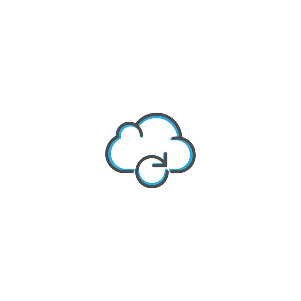 Symboldesign für Cloud Computing. wesentliche Icon-Vektor-Illustration — Stockvektor