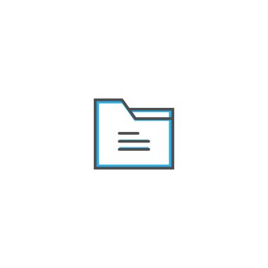 Klasör simgesi tasarım. Temel simge vektör çizim