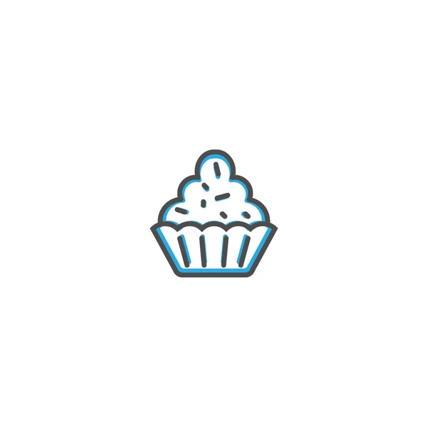 Diseño del icono de la magdalena. Icono de la gastronomía vector ilustración — Vector de stock