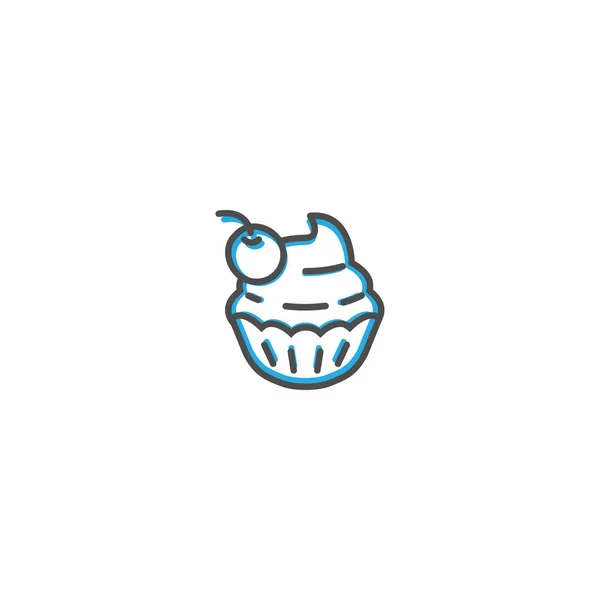 Cupcake ícone design. Ilustração do vetor ícone da gastronomia —  Vetores de Stock