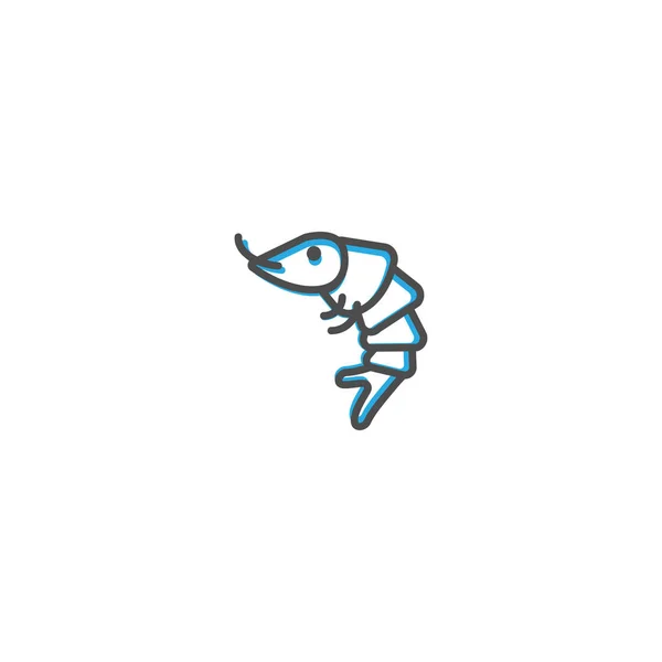 Shrimp Icon Design. Gastronomie Icon Vektor Illustration — Stockvektor