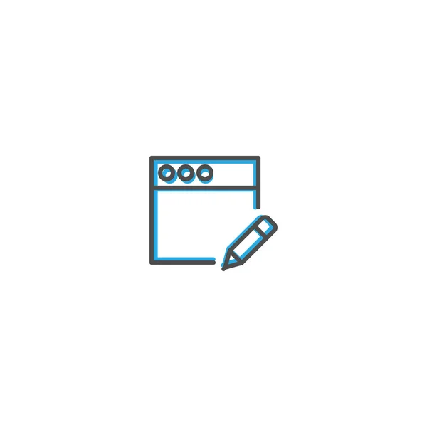 Browser-Icon-Design. Interaktion Symbol Linie Vektor Illustration — Stockvektor