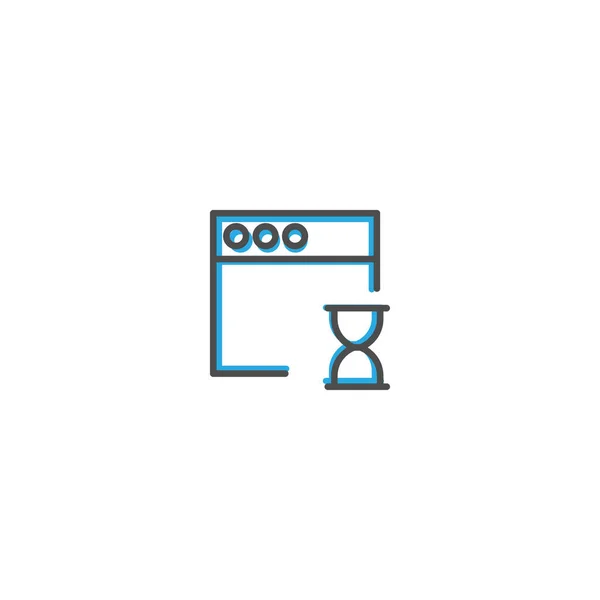 Diseño del icono del navegador. Icono de interacción línea vector ilustración — Archivo Imágenes Vectoriales