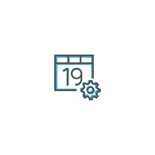 Progettazione icona del calendario. Interazione icona linea vettoriale illustrazione — Vettoriale Stock