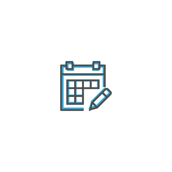 Kalender-Icon-Design. Interaktion Symbol Linie Vektor Illustration — Stockvektor