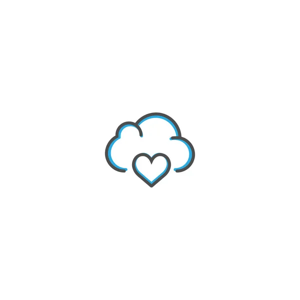 Symboldesign für Cloud Computing. Interaktion Symbol Linie Vektor Illustration — Stockvektor