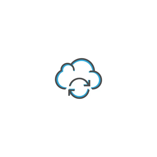 Diseño de iconos de Cloud Computing. Icono de interacción línea vector ilustración — Vector de stock