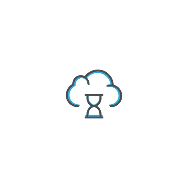 Cloud Computing ikon design. Interaktion ikonen linje vektorillustration — Stock vektor