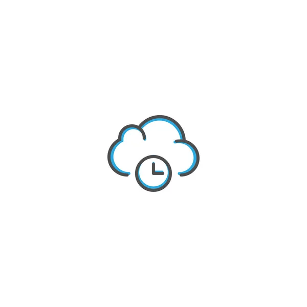 Cloud Computing-pictogram ontwerp. Interactie pictogram lijn vectorillustratie — Stockvector