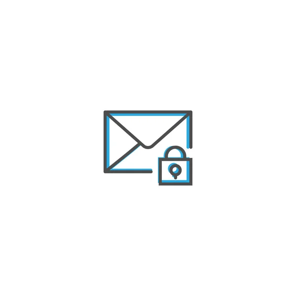 Mail-Icon-Design. Interaktion Symbol Linie Vektor Illustration — Stockvektor