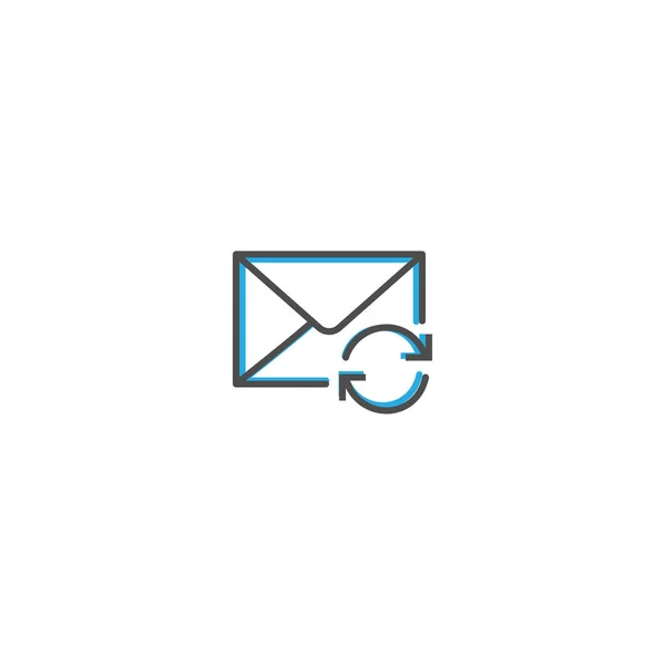 Diseño de iconos de correo. Icono de interacción línea vector ilustración — Vector de stock