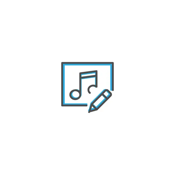 Musik-Player-Icon-Design. Interaktion Symbol Linie Vektor Illustration — Stockvektor