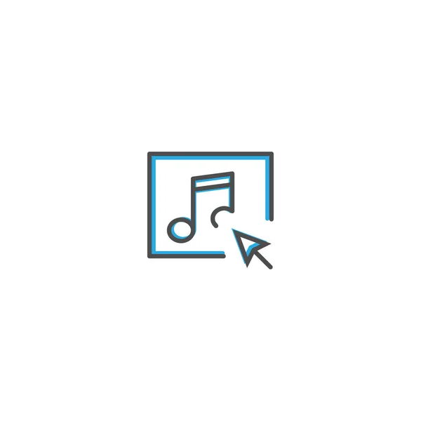 Music Player icon design. Interaction icon line vector illustration — Stock Vector