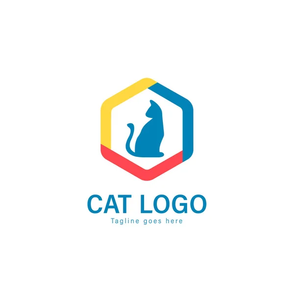 Cat logo vector design. modern cat logo template isolated on white background — Stock Vector