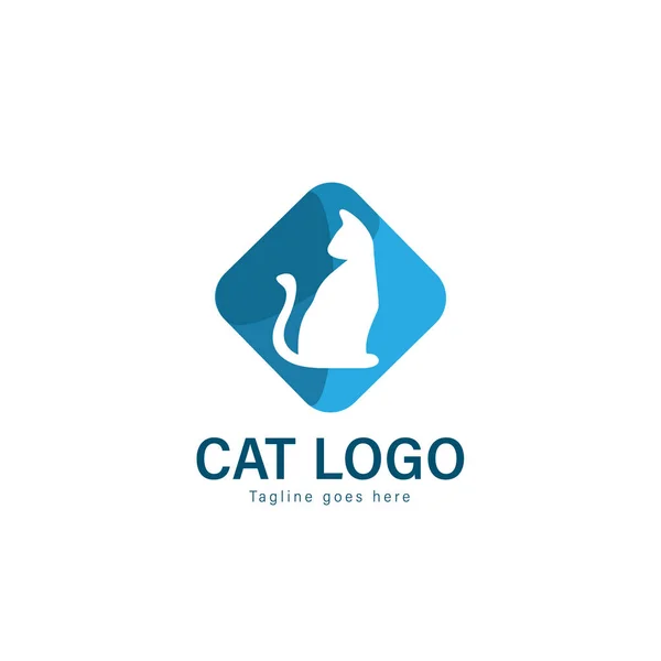 Gatto logo vettoriale design. modello moderno logo gatto isolato su sfondo bianco — Vettoriale Stock