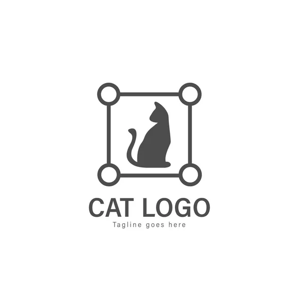 Kat logo vector ontwerp. moderne kat logo sjabloon geïsoleerd op witte achtergrond — Stockvector