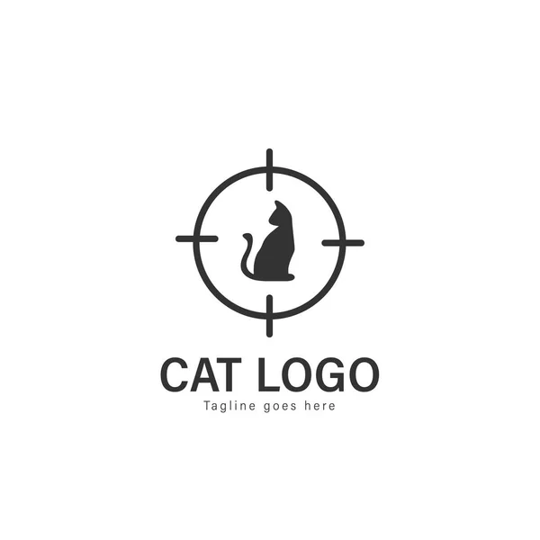 Diseño de vectores de logotipo Cat. plantilla de logotipo gato moderno aislado sobre fondo blanco — Archivo Imágenes Vectoriales