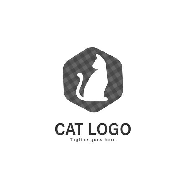 Gatto logo vettoriale design. modello moderno logo gatto isolato su sfondo bianco — Vettoriale Stock