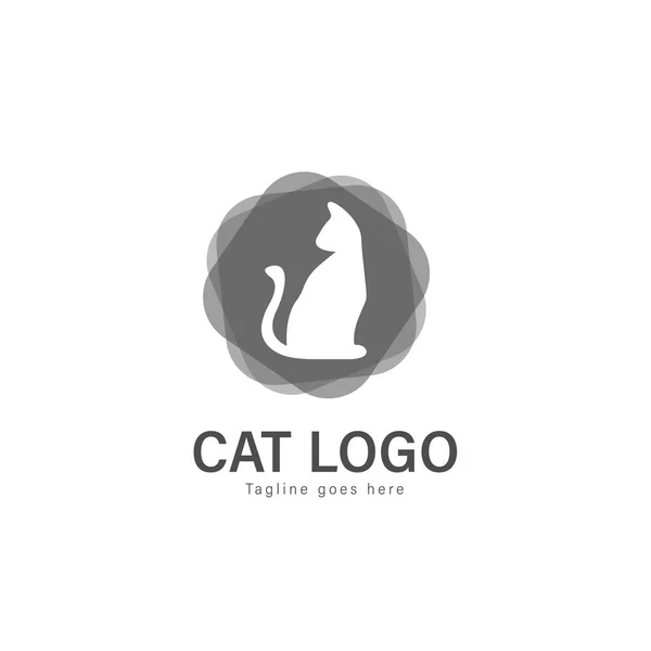 Diseño de vectores de logotipo Cat. plantilla de logotipo gato moderno aislado sobre fondo blanco — Archivo Imágenes Vectoriales