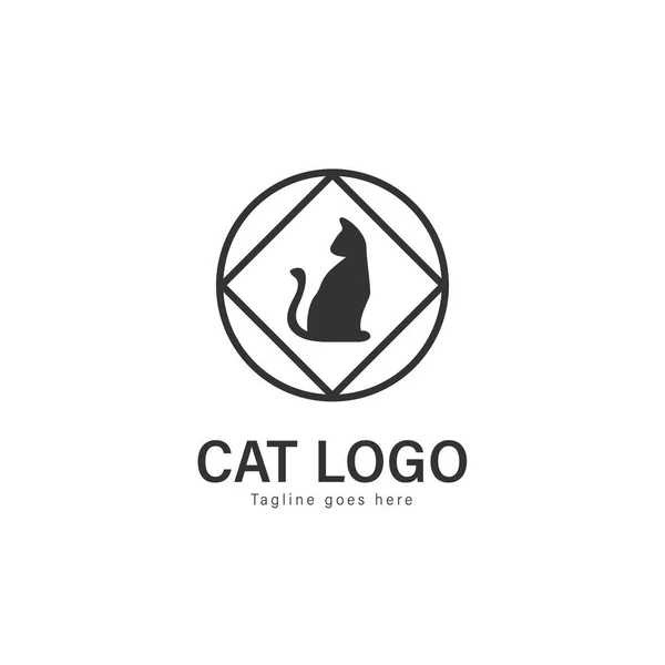 Gatto logo vettoriale design. modello moderno logo gatto isolato su sfondo bianco — Vettoriale Stock