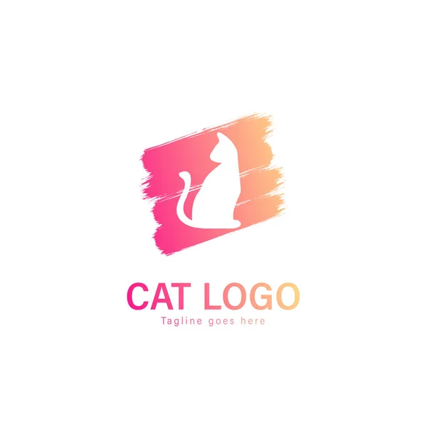 Gatto logo vettoriale design. modello moderno logo gatto isolato su sfondo bianco — Vettoriale Stock